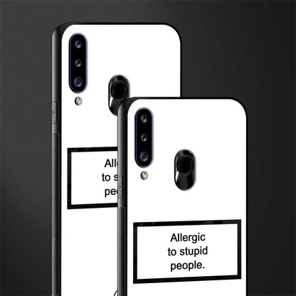 allergic to stupid people white glass case for samsung galaxy a20s image-2