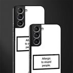 allergic to stupid people white glass case for samsung galaxy s22 plus 5g image-2
