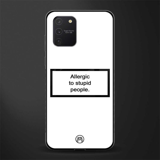 allergic to stupid people white glass case for samsung galaxy a91 image