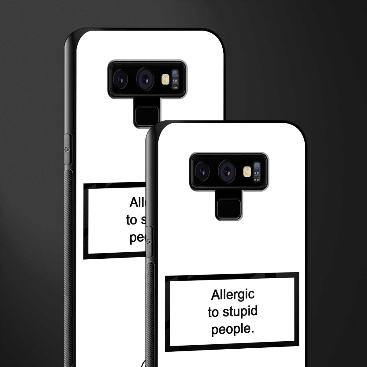 allergic to stupid people white glass case for samsung galaxy note 9 image-2
