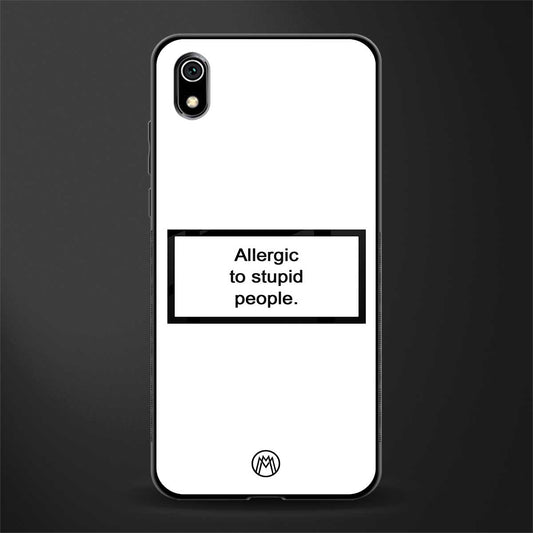 allergic to stupid people white glass case for redmi 7a image