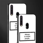 allergic to stupid people white glass case for vivo y12 image-2