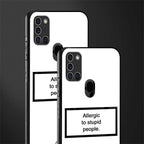 allergic to stupid people white glass case for samsung galaxy a21s image-2