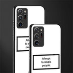 allergic to stupid people white glass case for samsung galaxy note 20 ultra 5g image-2