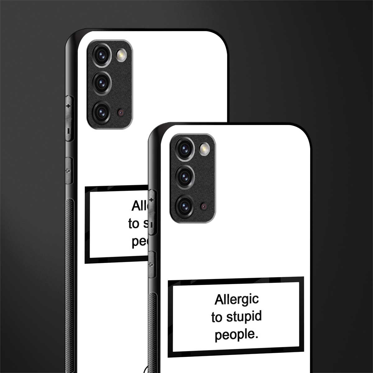 allergic to stupid people white glass case for samsung galaxy note 20 image-2