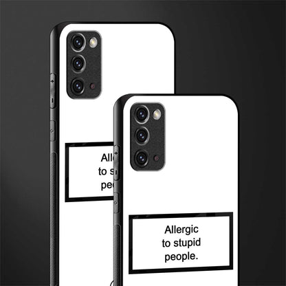allergic to stupid people white glass case for samsung galaxy note 20 image-2