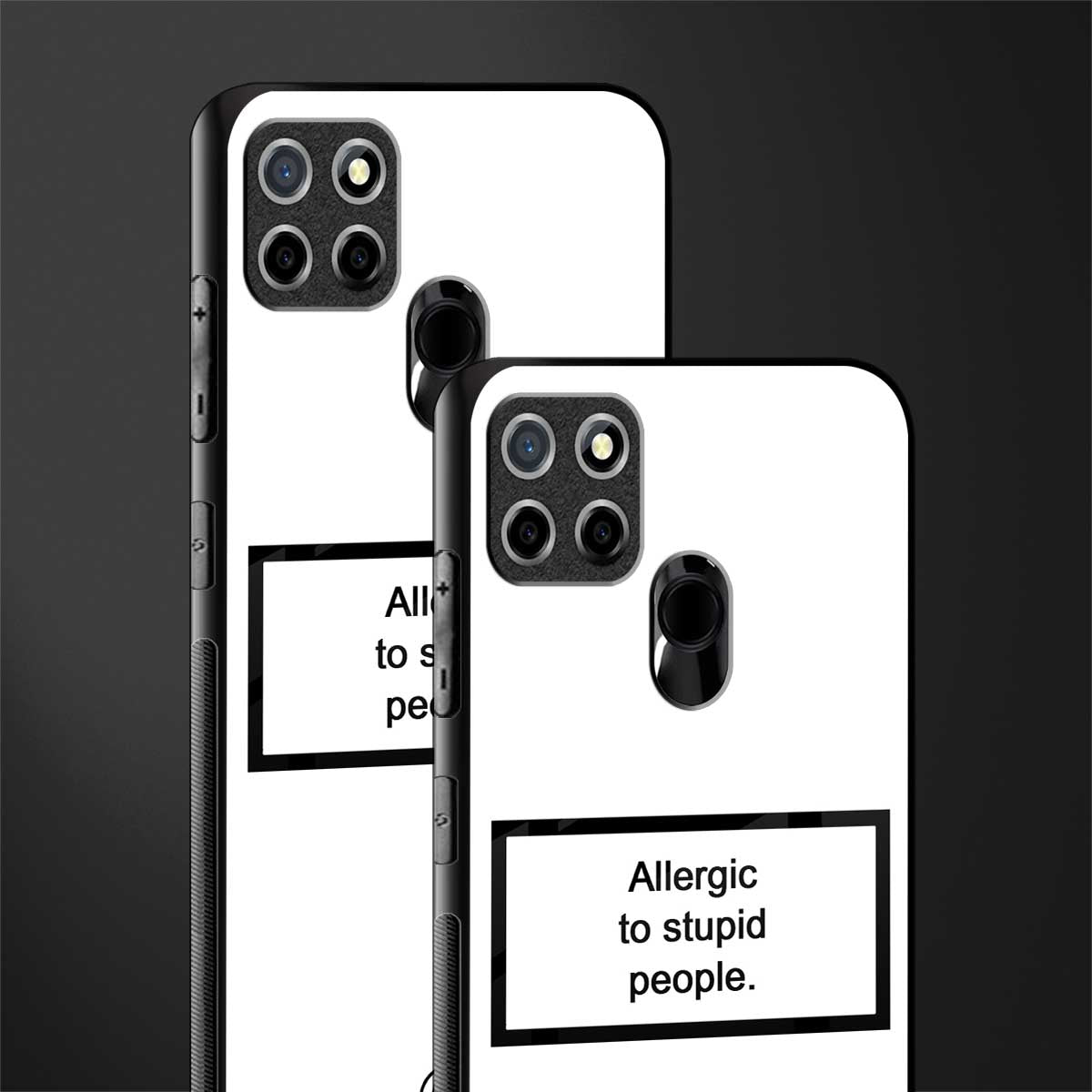 allergic to stupid people white glass case for realme c12 image-2