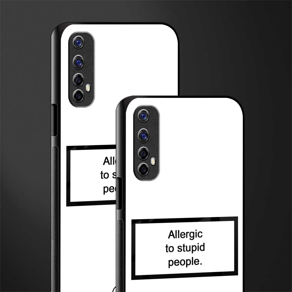 allergic to stupid people white glass case for realme 7 image-2
