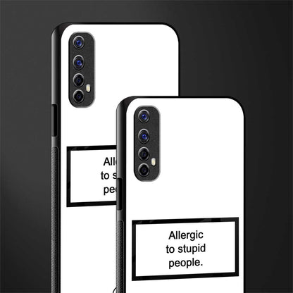 allergic to stupid people white glass case for realme 7 image-2
