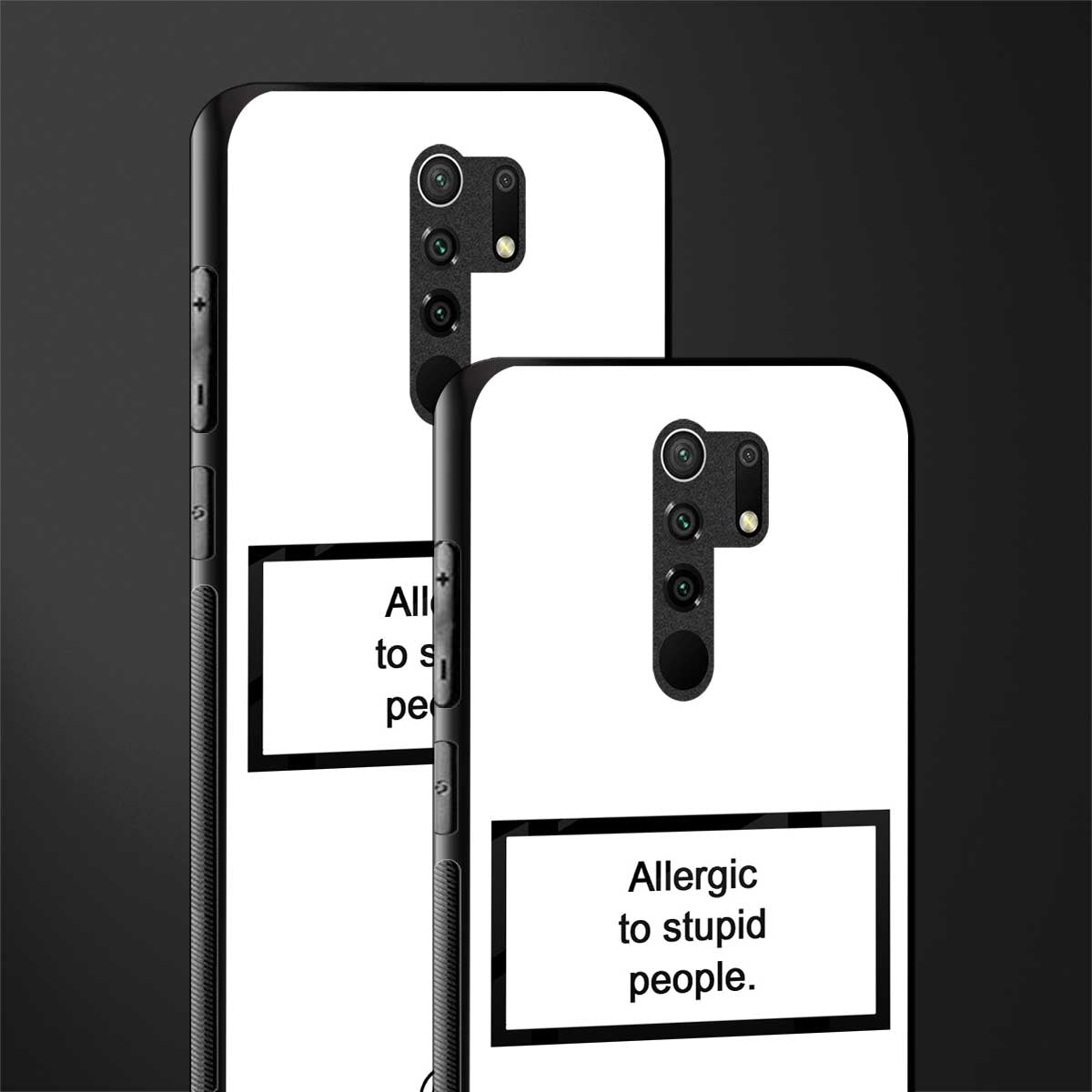 allergic to stupid people white glass case for poco m2 image-2