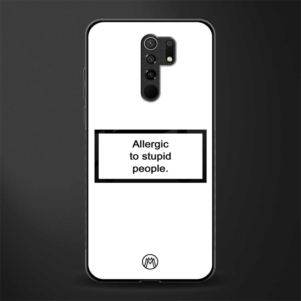 allergic to stupid people white glass case for poco m2 image
