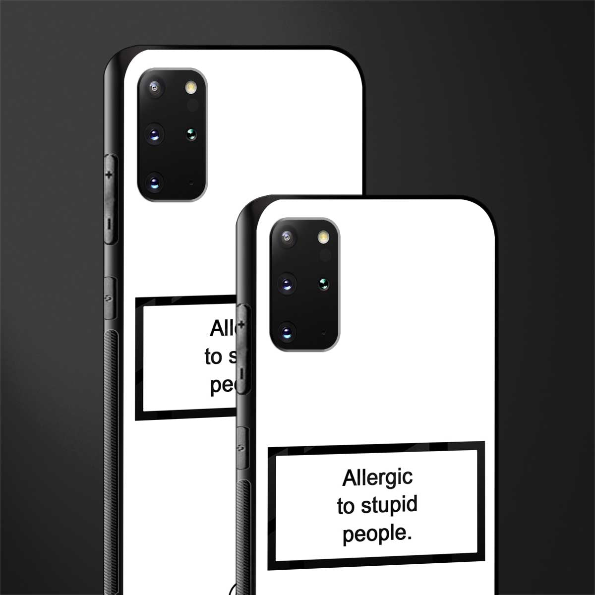 allergic to stupid people white glass case for samsung galaxy s20 plus image-2