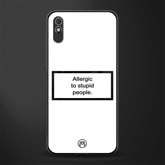 allergic to stupid people white glass case for redmi 9a sport image