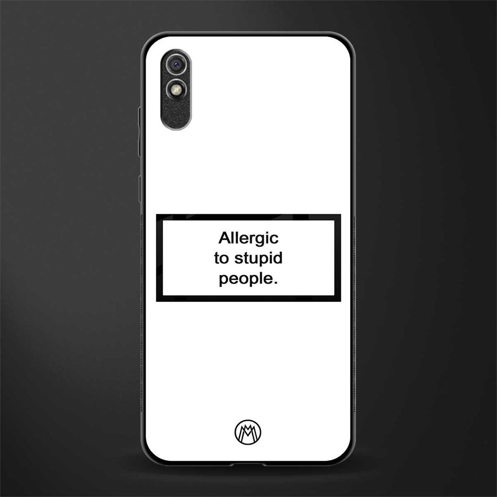allergic to stupid people white glass case for redmi 9a image