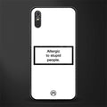 allergic to stupid people white glass case for redmi 9a image