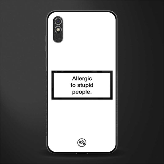 allergic to stupid people white glass case for redmi 9a image