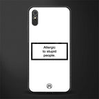 allergic to stupid people white glass case for redmi 9i image