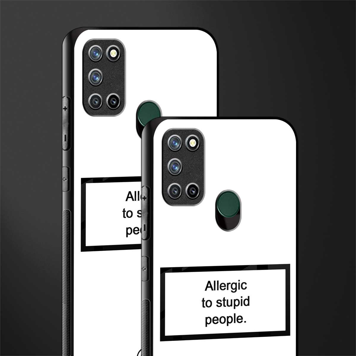allergic to stupid people white glass case for realme 7i image-2