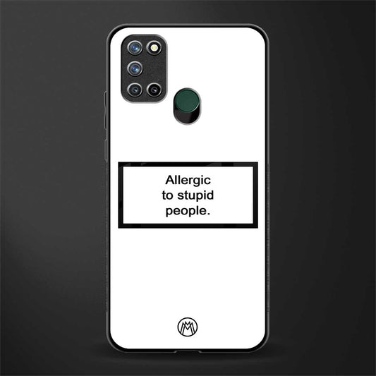 allergic to stupid people white glass case for realme 7i image