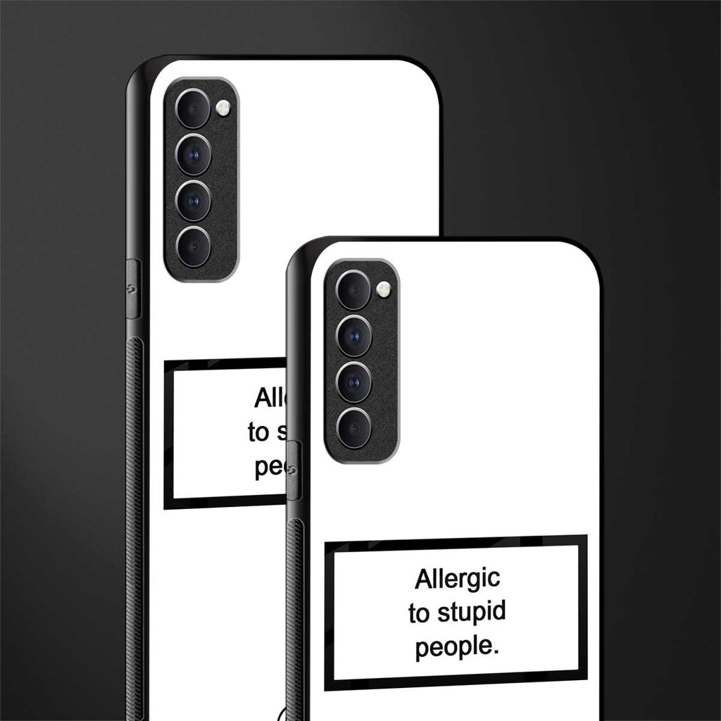 allergic to stupid people white glass case for oppo reno 4 pro image-2