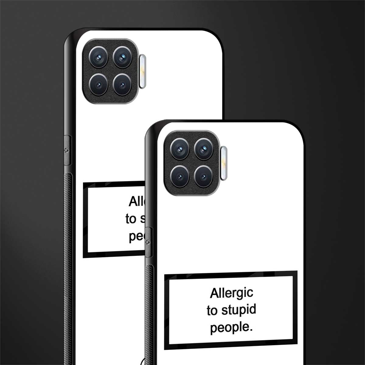 allergic to stupid people white glass case for oppo f17 image-2