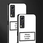 allergic to stupid people white glass case for vivo y51a image-2