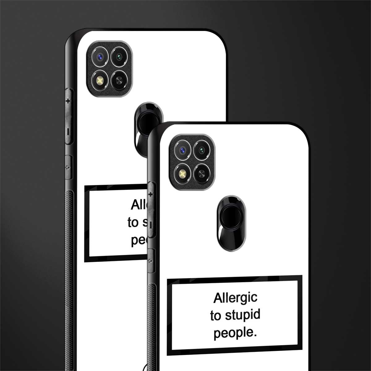 allergic to stupid people white glass case for redmi 9 image-2