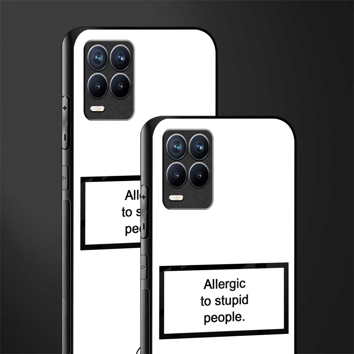 allergic to stupid people white glass case for realme 8 4g image-2