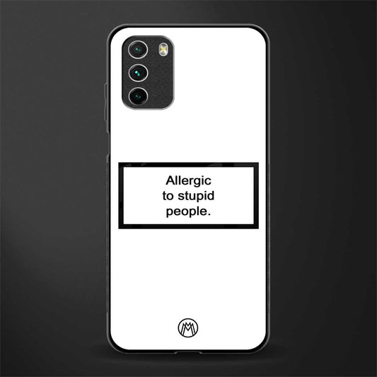 allergic to stupid people white glass case for poco m3 image