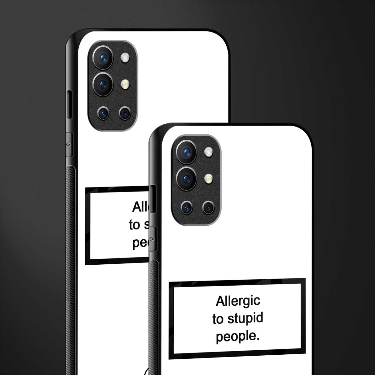 allergic to stupid people white glass case for oneplus 9r image-2
