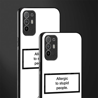 allergic to stupid people white glass case for oppo f19 pro plus image-2