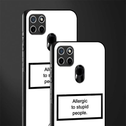 allergic to stupid people white glass case for realme c21 image-2