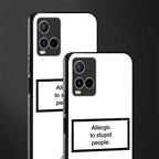 allergic to stupid people white glass case for vivo y21 image-2
