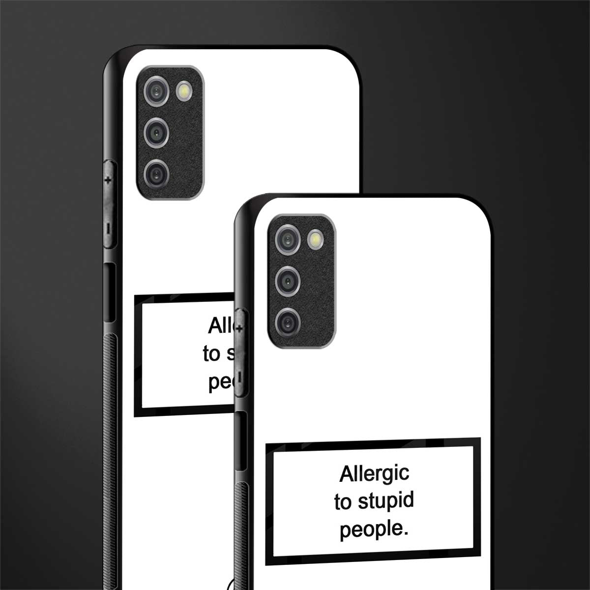 allergic to stupid people white glass case for samsung galaxy a03s image-2