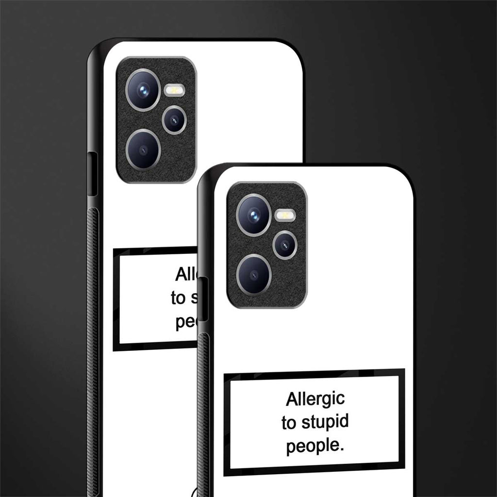 allergic to stupid people white glass case for realme c35 image-2
