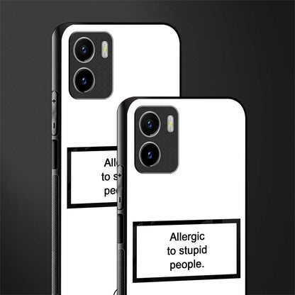 allergic to stupid people white glass case for vivo y15s image-2