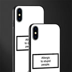 allergic to stupid people white glass case for iphone xs image-2