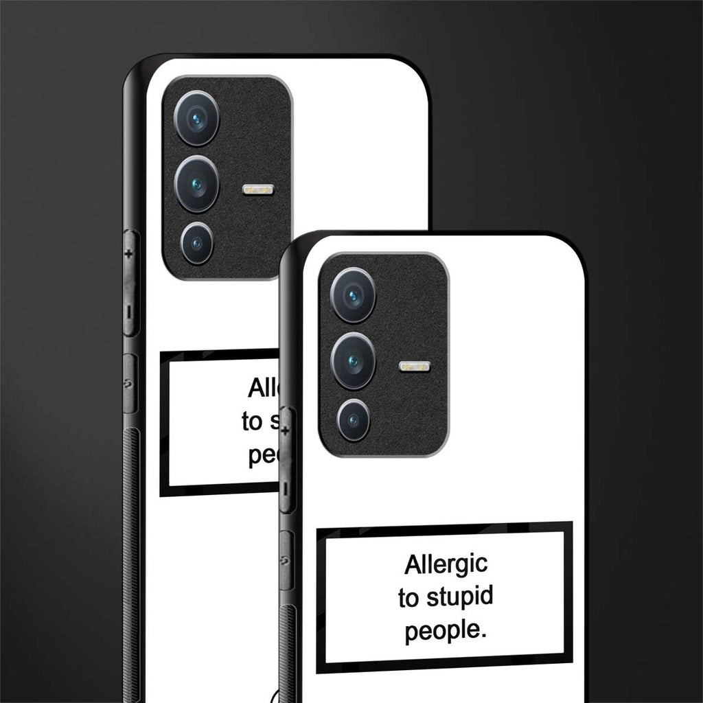 allergic to stupid people white glass case for vivo v23 5g image-2