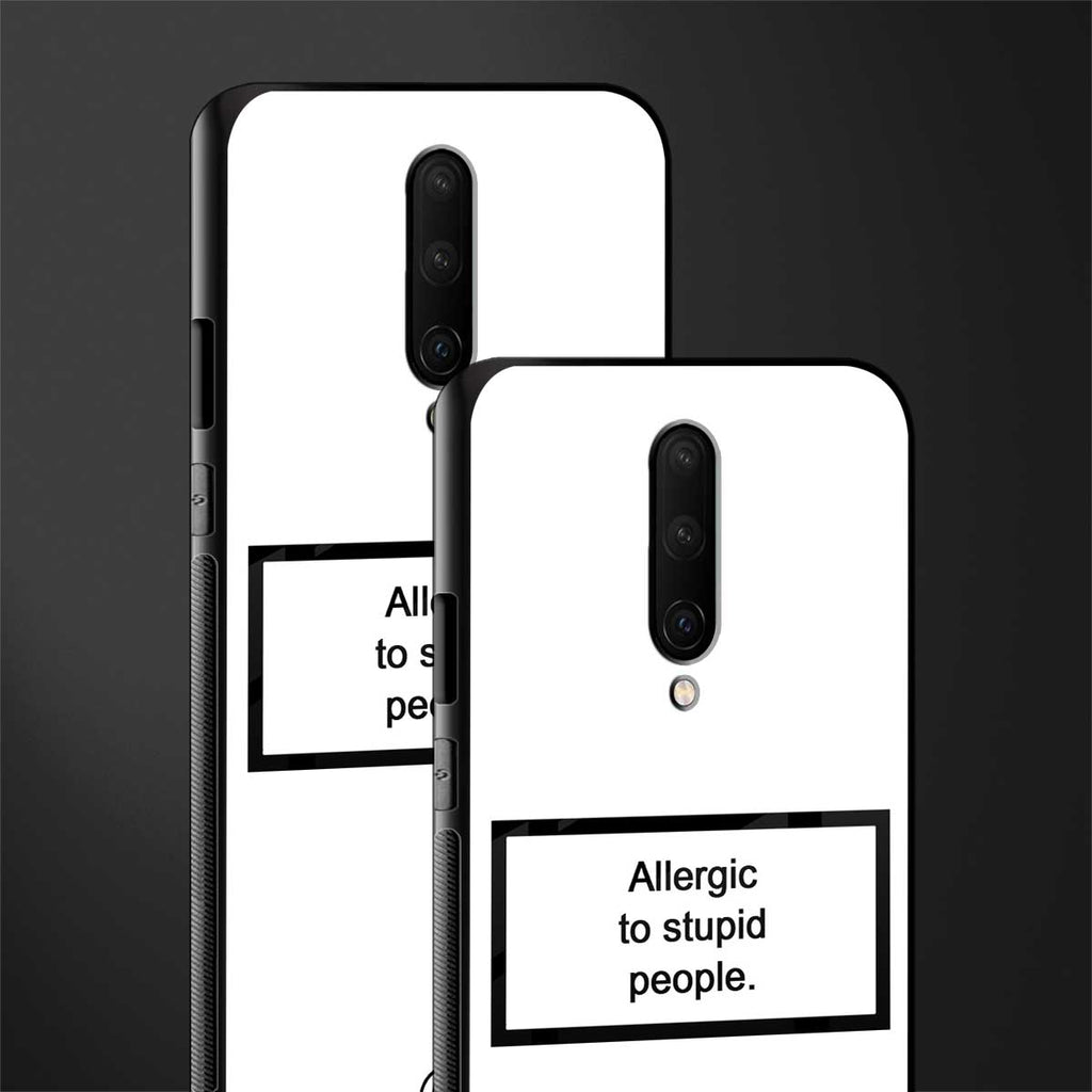 allergic to stupid people white glass case for oneplus 7 pro image-2