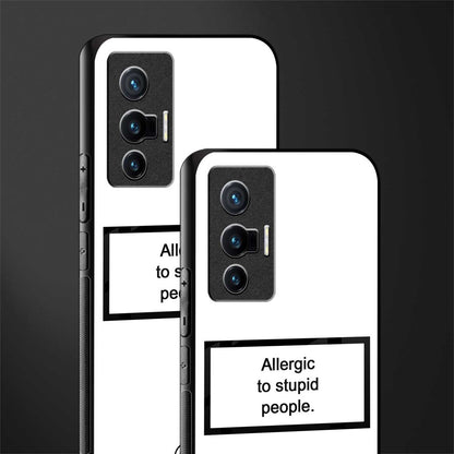 allergic to stupid people white glass case for vivo x70 image-2