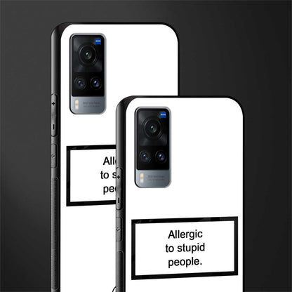 allergic to stupid people white glass case for vivo x60 image-2