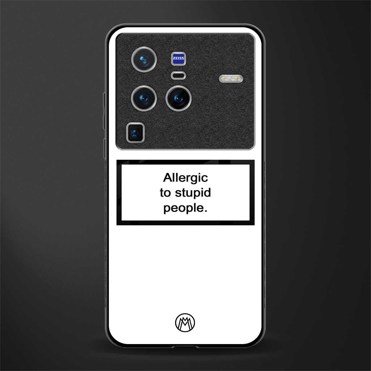 allergic to stupid people white glass case for vivo x80 pro 5g image