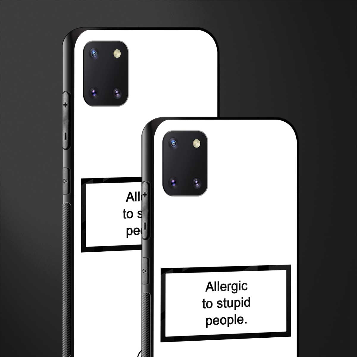 allergic to stupid people white glass case for samsung a81 image-2