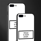 allergic to stupid people white glass case for iphone 8 plus image-2