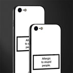 allergic to stupid people white glass case for iphone se 2020 image-2