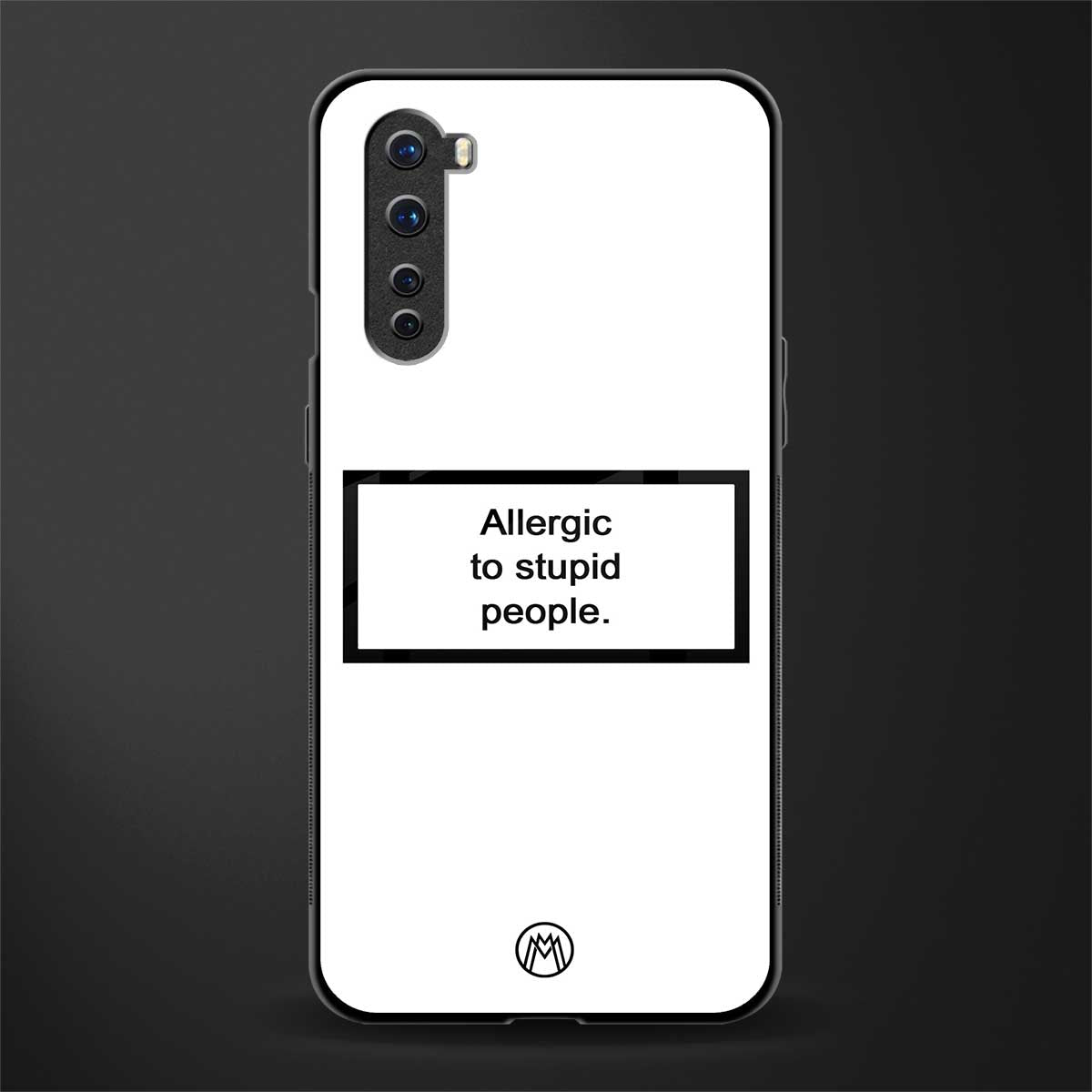allergic to stupid people white glass case for oneplus nord ac2001 image