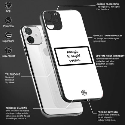 allergic to stupid people white glass case for redmi 9 prime image-4