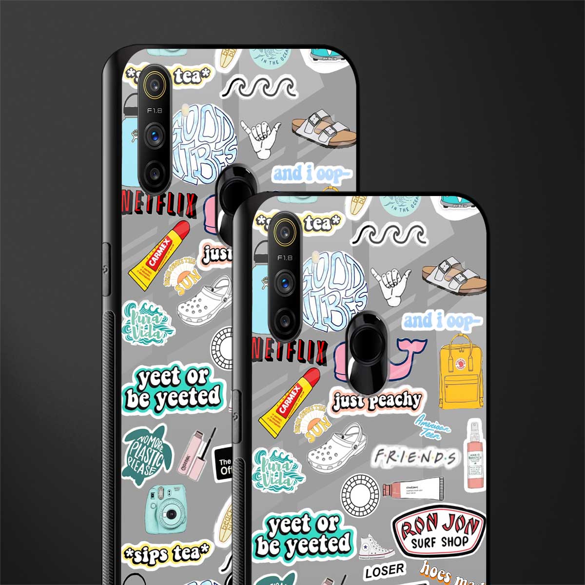 american teen sticker collage glass case for realme narzo 10a image-2