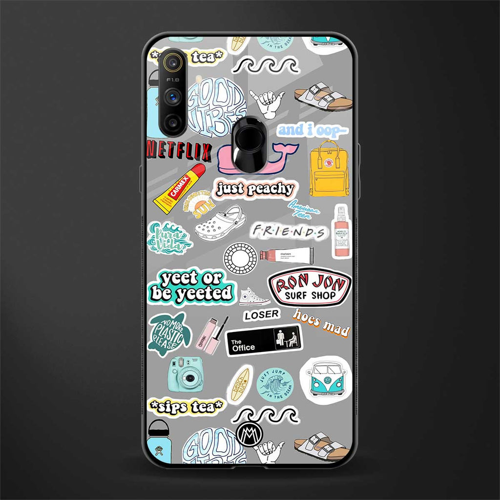 american teen sticker collage glass case for realme narzo 10a image