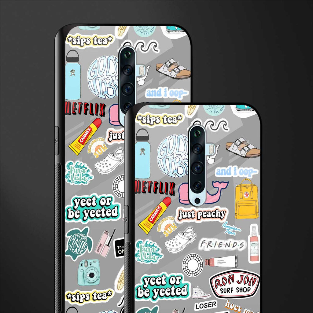 american teen sticker collage glass case for oppo reno 2f image-2